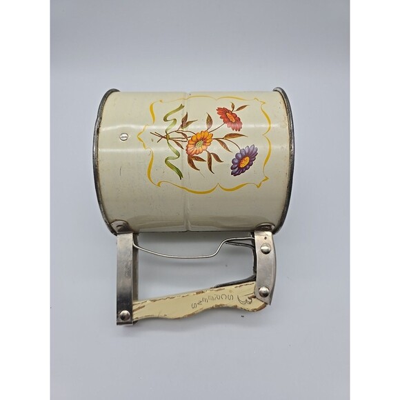 Androck Hand-i-Sift 3 Screen Flour Sifter Flowers Daisy Wood Handle Vtg - Works - Picture 7 of 12